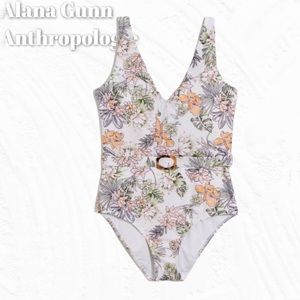 NWT Alana Gunn Anthropologie Floral One-Piece Swim